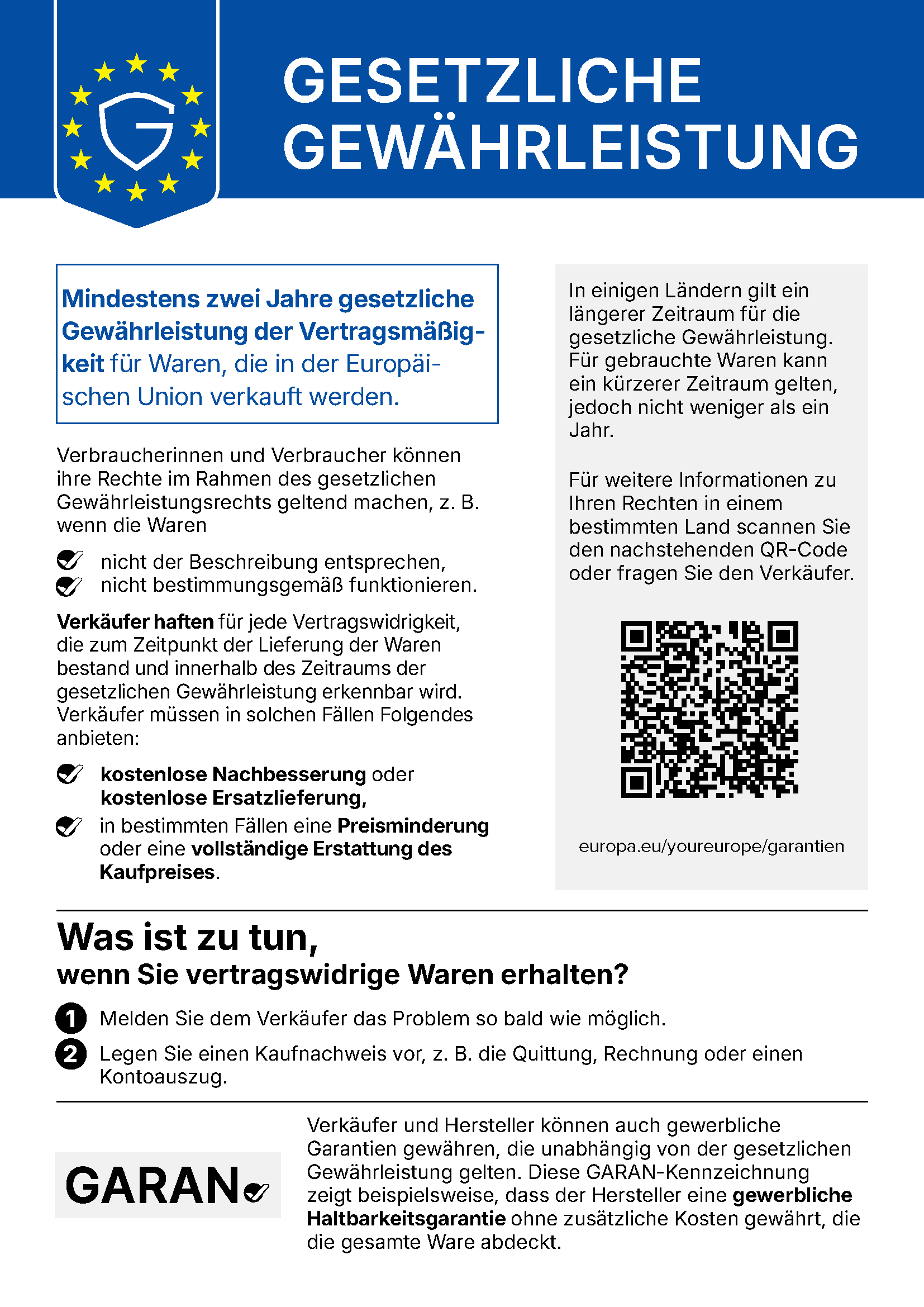 Wollnadeln (Knit Pro) Deine gesetzlichen Gewährleistungsrechte