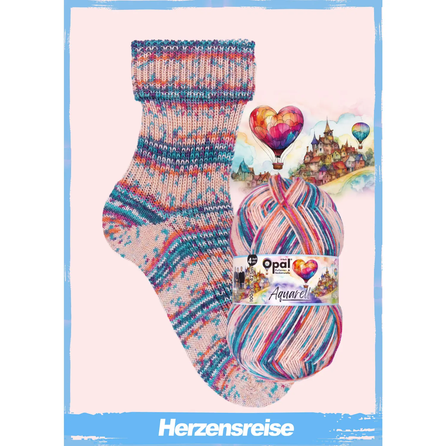 Aquarell Sockenwolle (Opal)