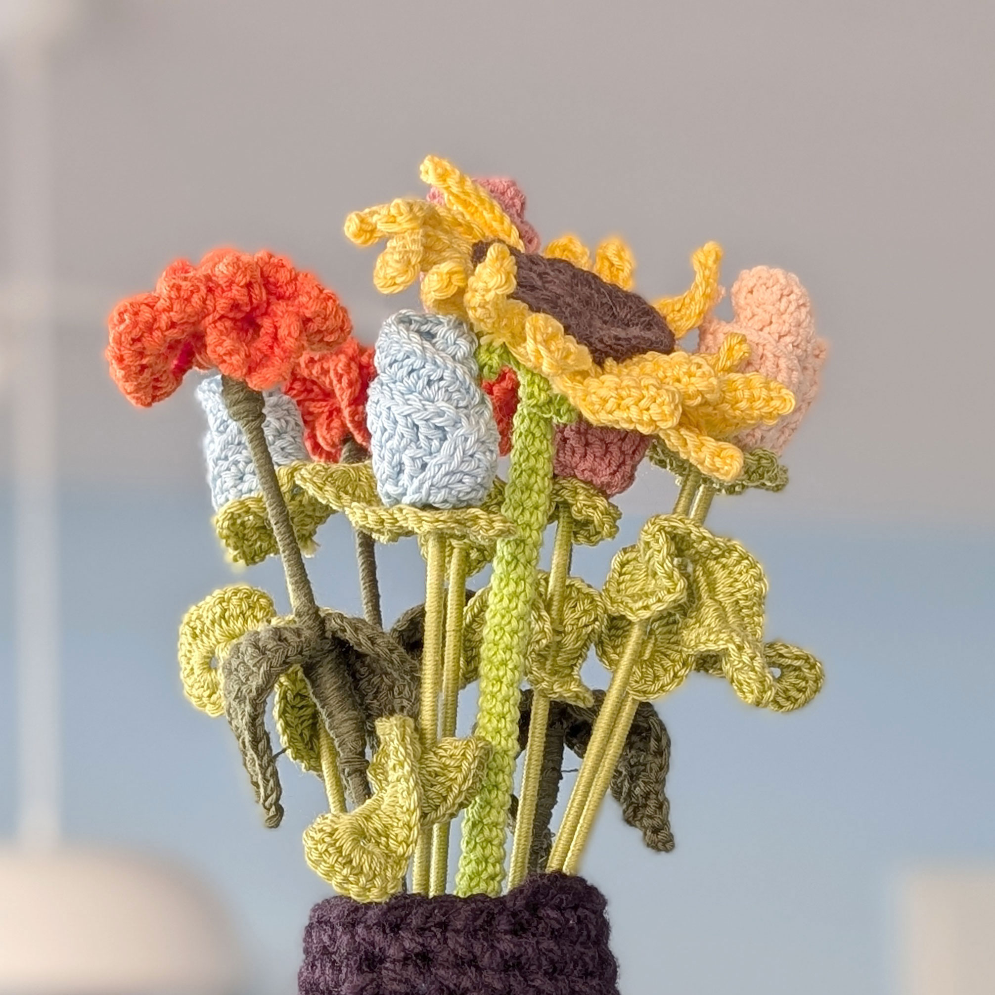 häkelblumen gehäkelter Blumenstrauß