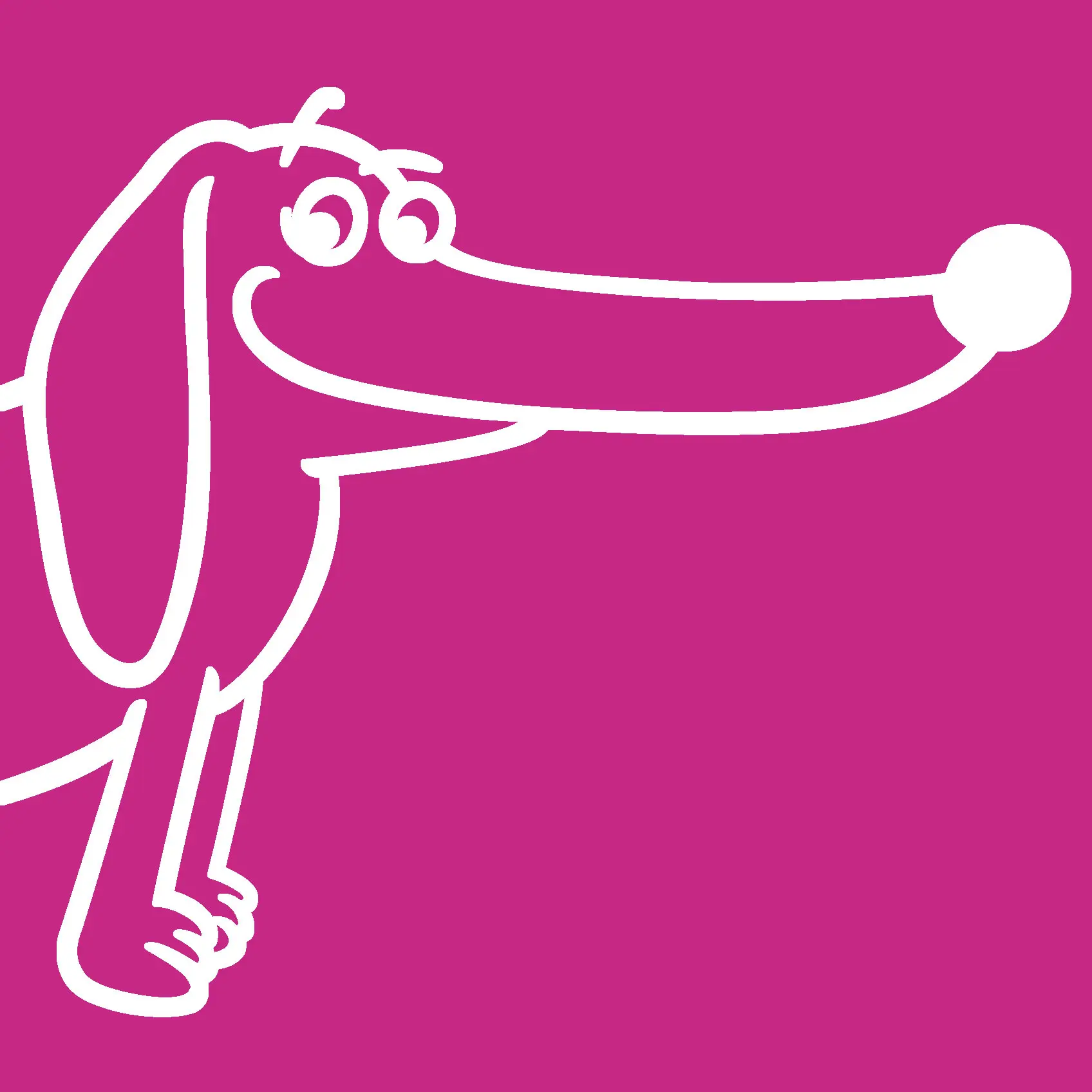 Logo Wolldackel, weiss auf pinken HIntergrund