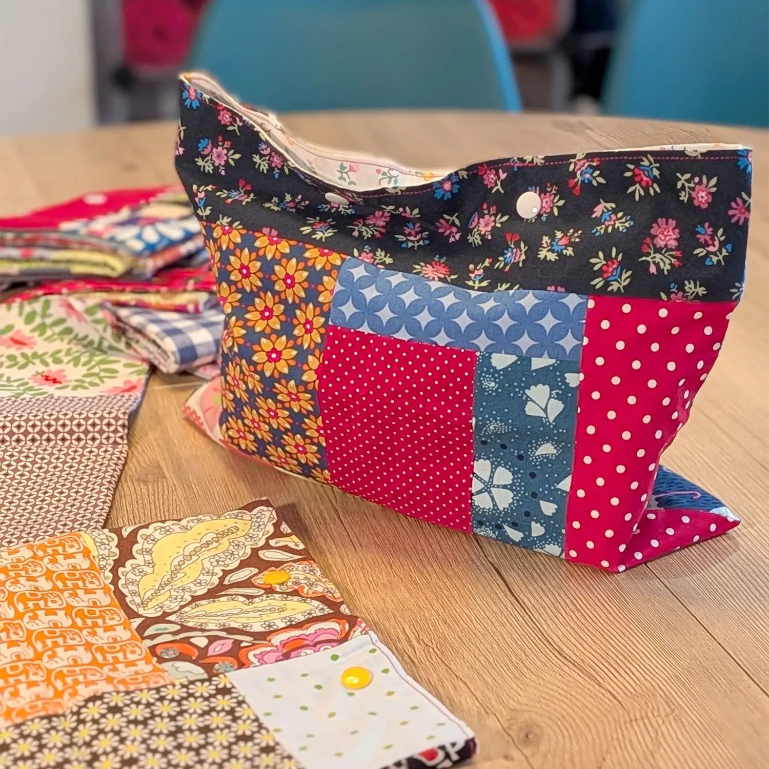 Projektbeutel Patchwork (Grobe Masche) Projektbeutel Patchwork von Grobe Masche