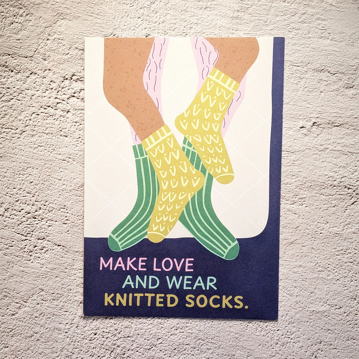 Postkarte Knitted Socks (Family Tree Studio) Postkarte Knitted Socks von Family Tree Studio